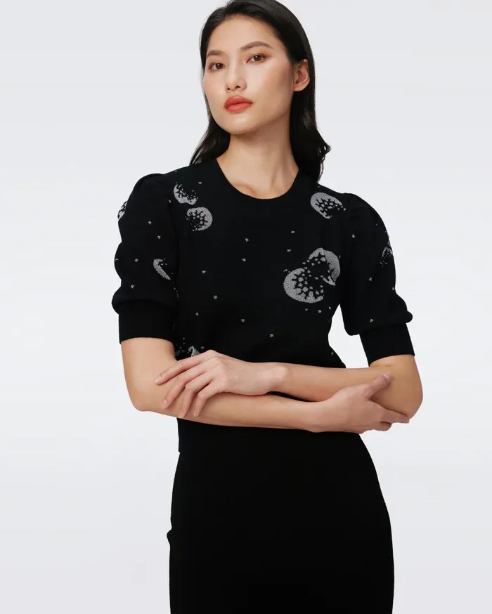 Women Willa Knit Jacquard Sweater Huge Moon Landing DVF Tops