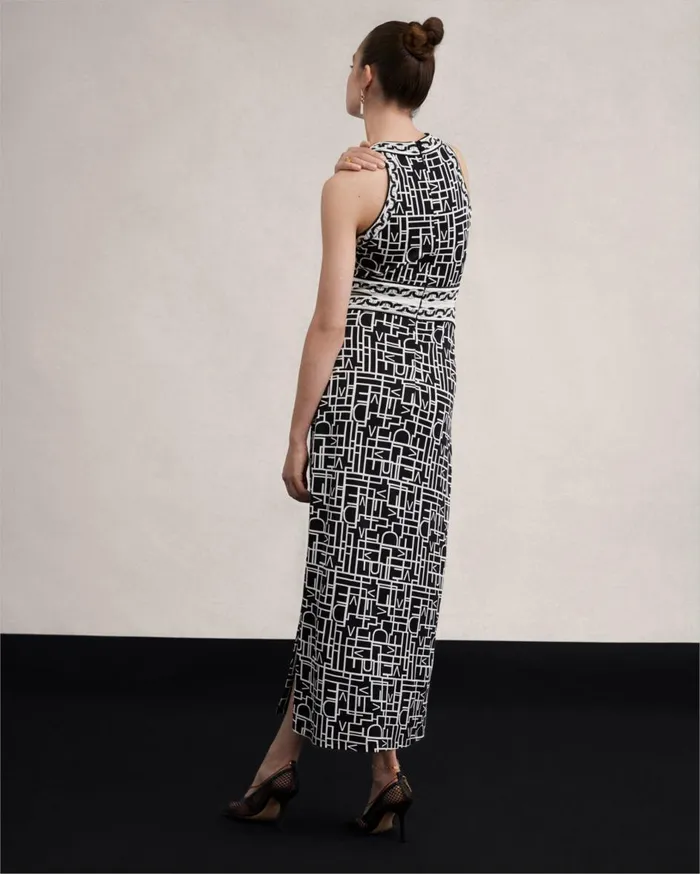 Women Zeus Dress Logo Love Black And Chain DVF Dresses