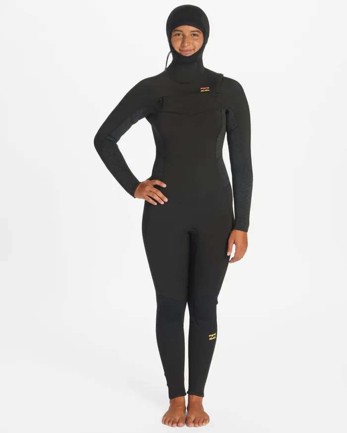 Womens 54 Synergy Hooded Chest Zip Full Wetsuit Wild Black Billabong Wetsuits Womens 54 Synergy Hooded Chest Zip Full Wetsuit Wild Black Billabong Wetsuits