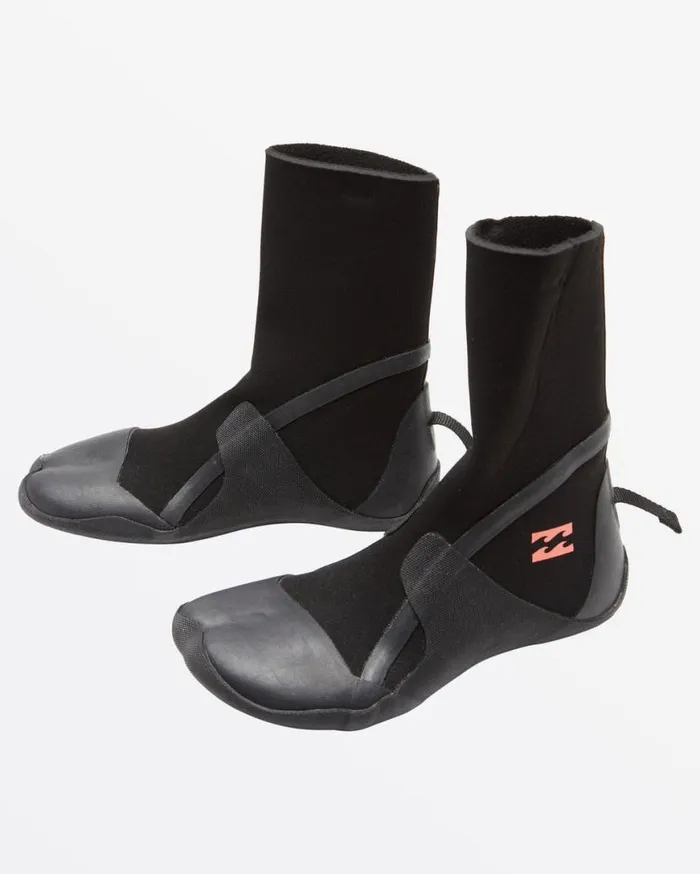 Womens 5 Synergy Hidden Split Toe Wetsuit Boots Black Billabong Wetsuits