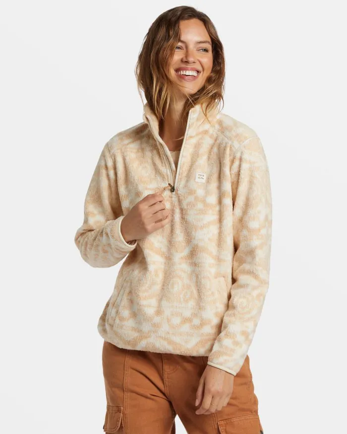 Womens ADiv Boundary Mock 3 HalfZip Pullover Sweatshirt Wet Sand Billabong Sweatshirts and Fleece Womens ADiv Boundary Mock 3 HalfZip Pullover Sweatshirt Wet Sand Billabong Sweatshirts and Fleece