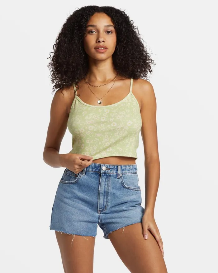 Womens Aloe Cropped Tank Top Willow Billabong Tops