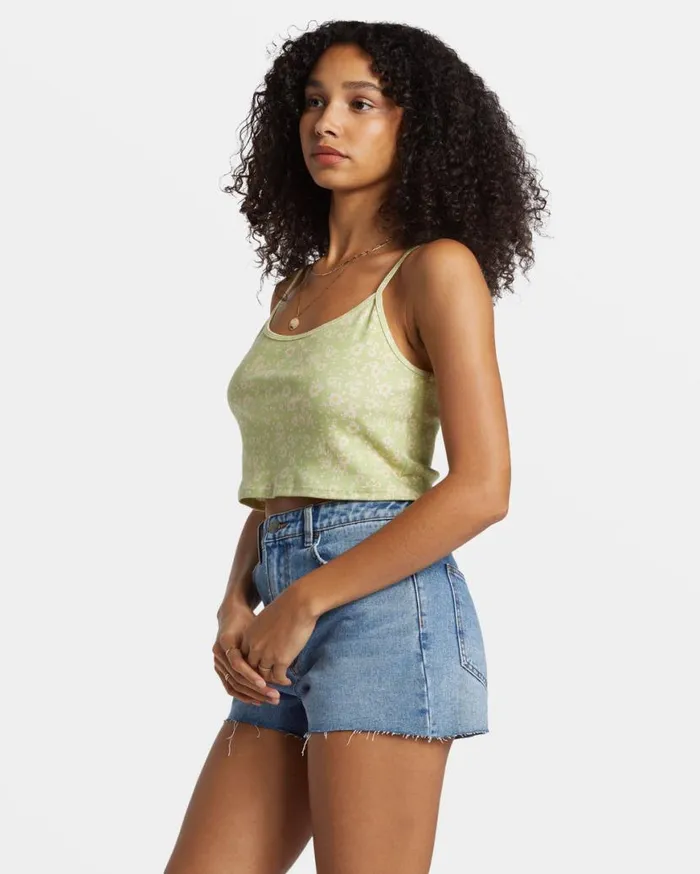 Womens Aloe Cropped Tank Top Willow Billabong Tops Womens Aloe Cropped Tank Top Willow Billabong Tops