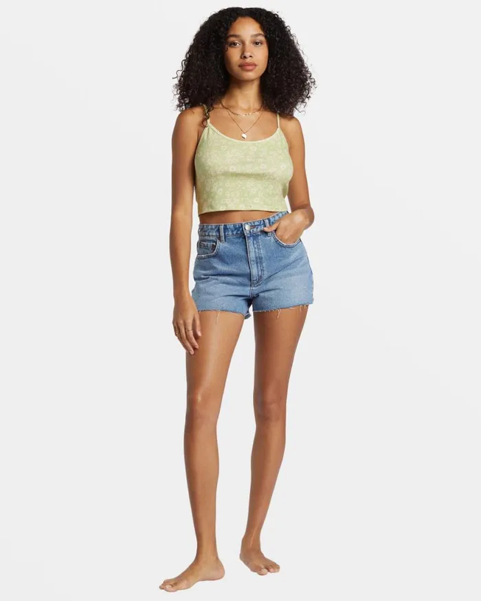 Womens Aloe Cropped Tank Top Willow Billabong Tops Womens Aloe Cropped Tank Top Willow Billabong Tops