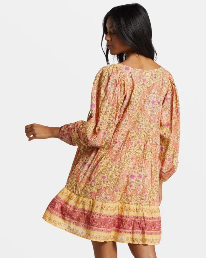 Womens Ambers Mini Dress Pale Yellow Billabong Dresses Womens Ambers Mini Dress Pale Yellow Billabong Dresses