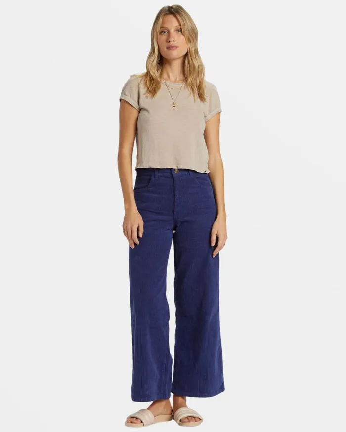 Womens Be Free Corduroy Pants I Sea Indigo Billabong Jeans and Pants
