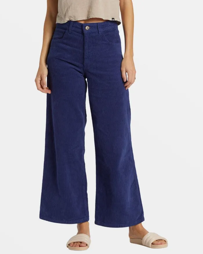 Womens Be Free Corduroy Pants I Sea Indigo Billabong Jeans and Pants