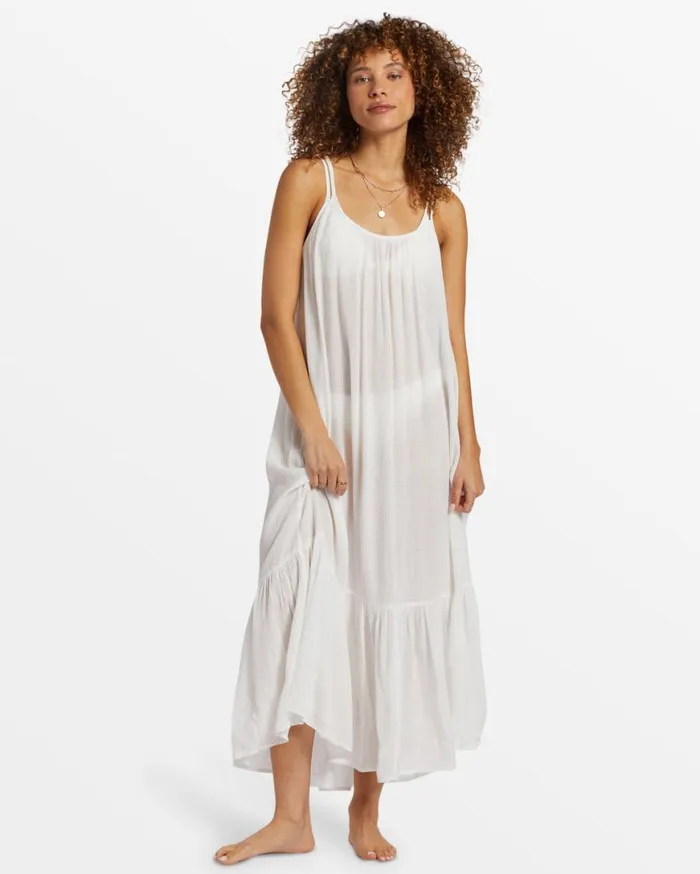 Womens Blue Tides Beach Midi Dress Salt Crystal Billabong Dresses