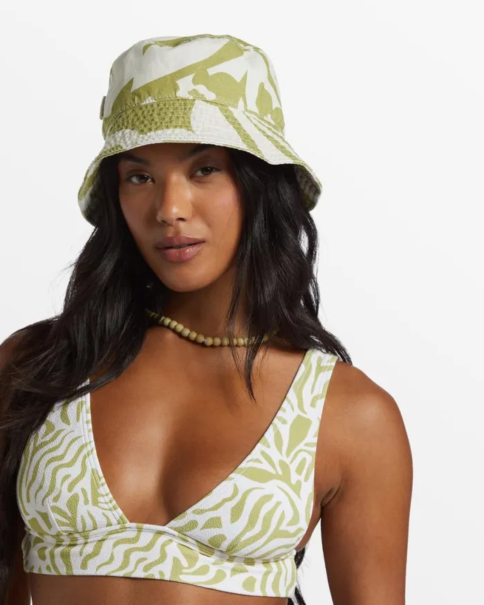 Womens Bucket Hat Moss Joy Billabong Hats and Beanies
