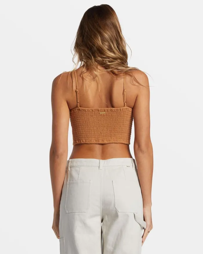Womens By The Sea Crop Top Sandalwood Billabong Tops Womens By The Sea Crop Top Sandalwood Billabong Tops