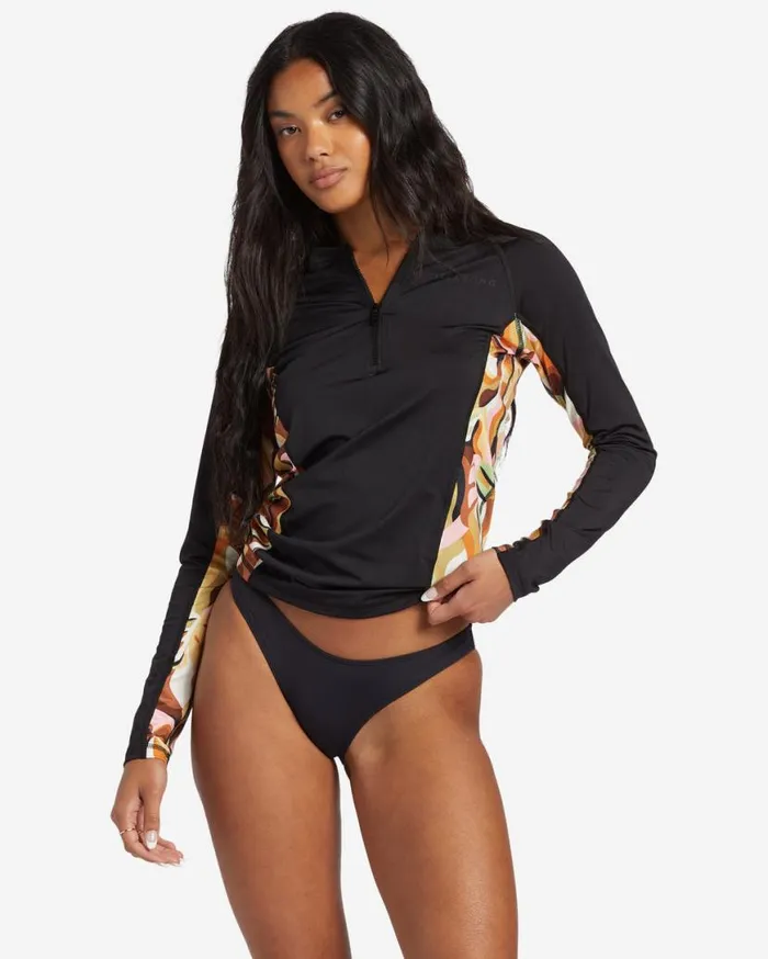 Womens Core Long Sleeve 12 Zip Surf Tee Black Billabong Rashguards and Bodysuits Womens Core Long Sleeve 12 Zip Surf Tee Black Billabong Rashguards and Bodysuits
