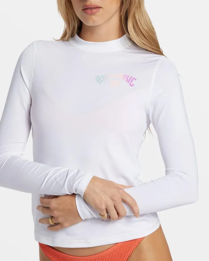 Womens Core Long Sleeve Surf Tee White Billabong Rashguards and Bodysuits Womens Core Long Sleeve Surf Tee White Billabong Rashguards and Bodysuits
