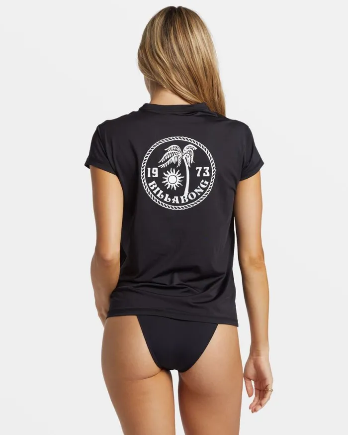 Womens Core Sunday Short Sleeve Surf Tee Black Billabong Rashguards and Bodysuits Womens Core Sunday Short Sleeve Surf Tee Black Billabong Rashguards and Bodysuits