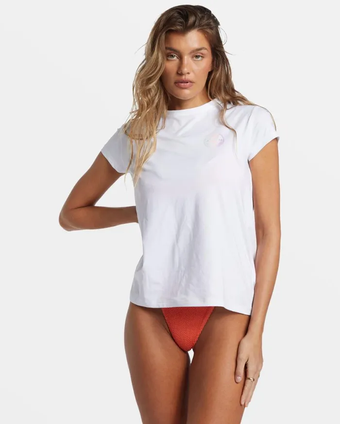 Womens Core Sunday Short Sleeve Surf Tee White Billabong Rashguards and Bodysuits Womens Core Sunday Short Sleeve Surf Tee White Billabong Rashguards and Bodysuits