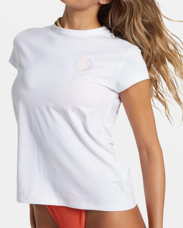Womens Core Sunday Short Sleeve Surf Tee White Billabong Rashguards and Bodysuits Womens Core Sunday Short Sleeve Surf Tee White Billabong Rashguards and Bodysuits