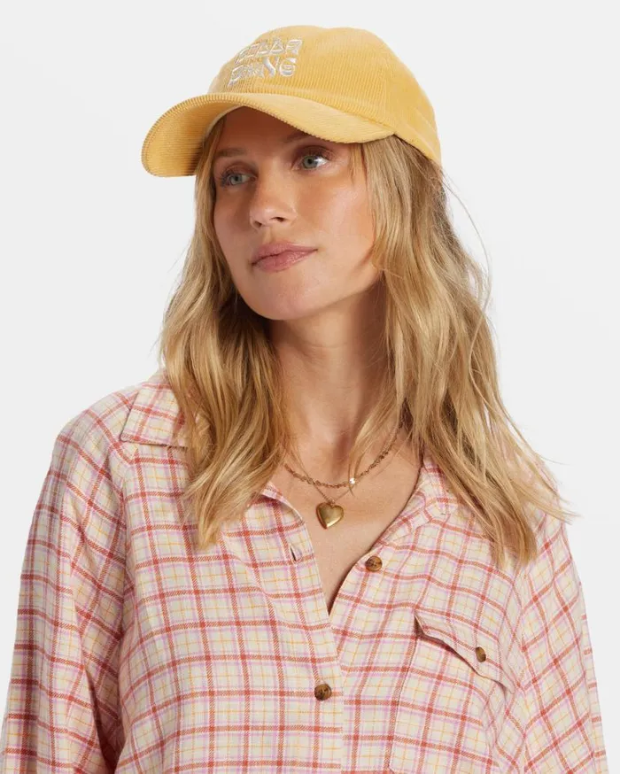 Womens Dad Hat Strapback Hat Pale Yellow Billabong Hats and Beanies