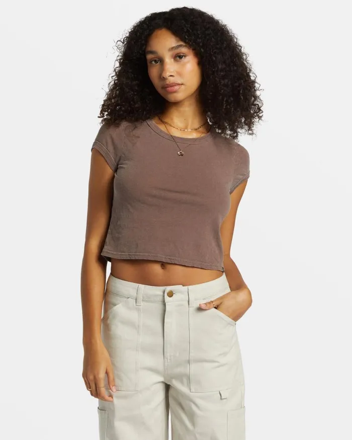 Womens Daily Tee Knit Kona Billabong Tops Womens Daily Tee Knit Kona Billabong Tops