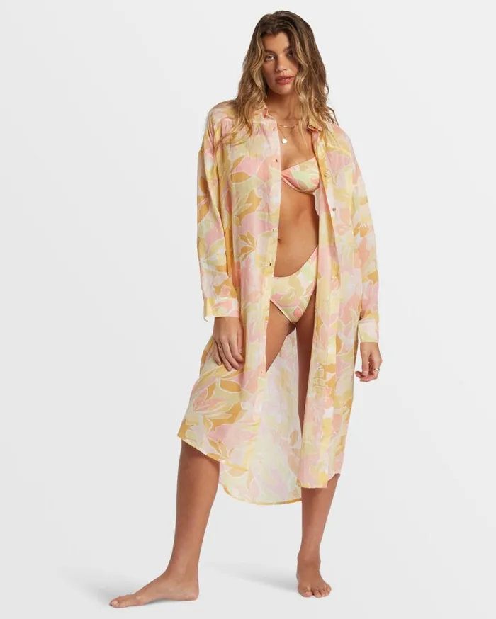 Womens Daylight Dreamin Midi Shirt Swim CoverUp Multi Billabong Dresses