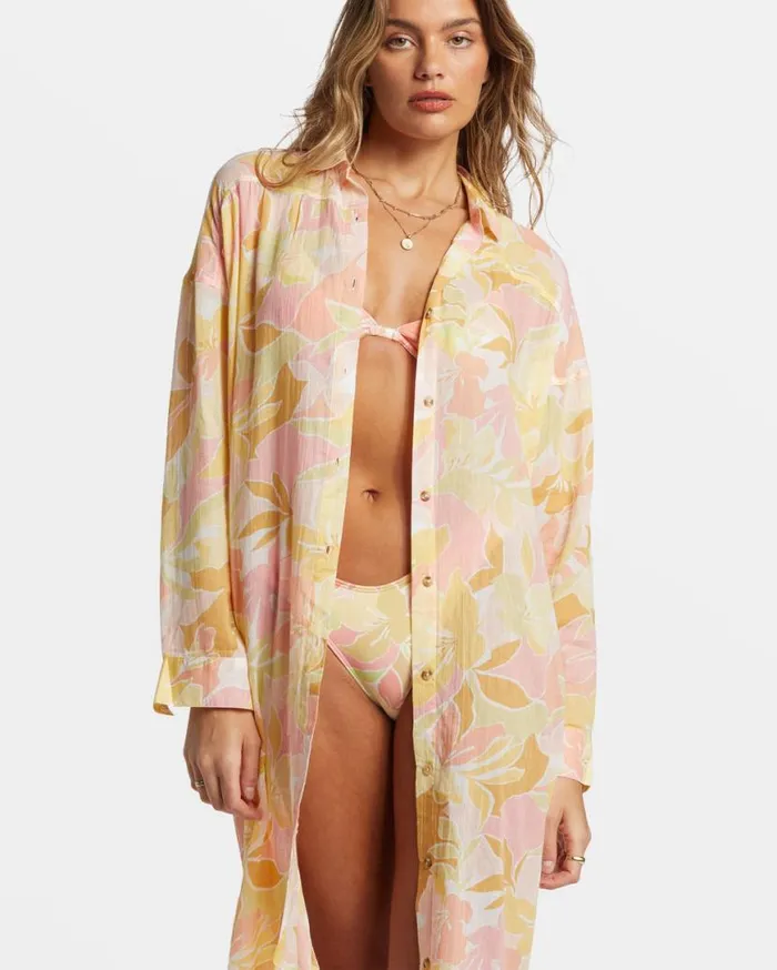 Womens Daylight Dreamin Midi Shirt Swim CoverUp Multi Billabong Dresses Womens Daylight Dreamin Midi Shirt Swim CoverUp Multi Billabong Dresses