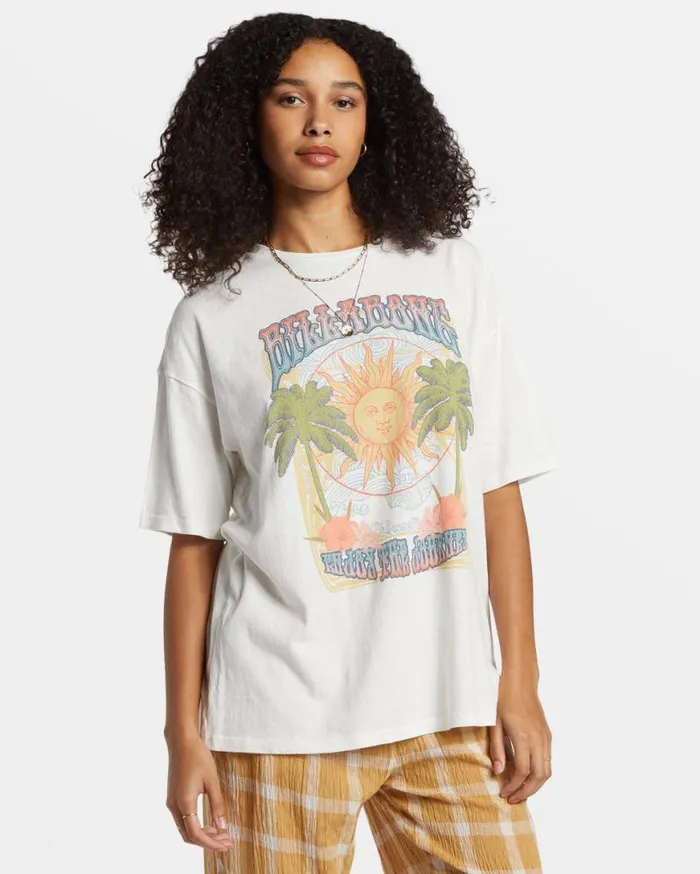 Womens Enjoy The Journey TShirt Salt Crystal Billabong Graphic Tees and Tanks Womens Enjoy The Journey TShirt Salt Crystal Billabong Graphic Tees and Tanks