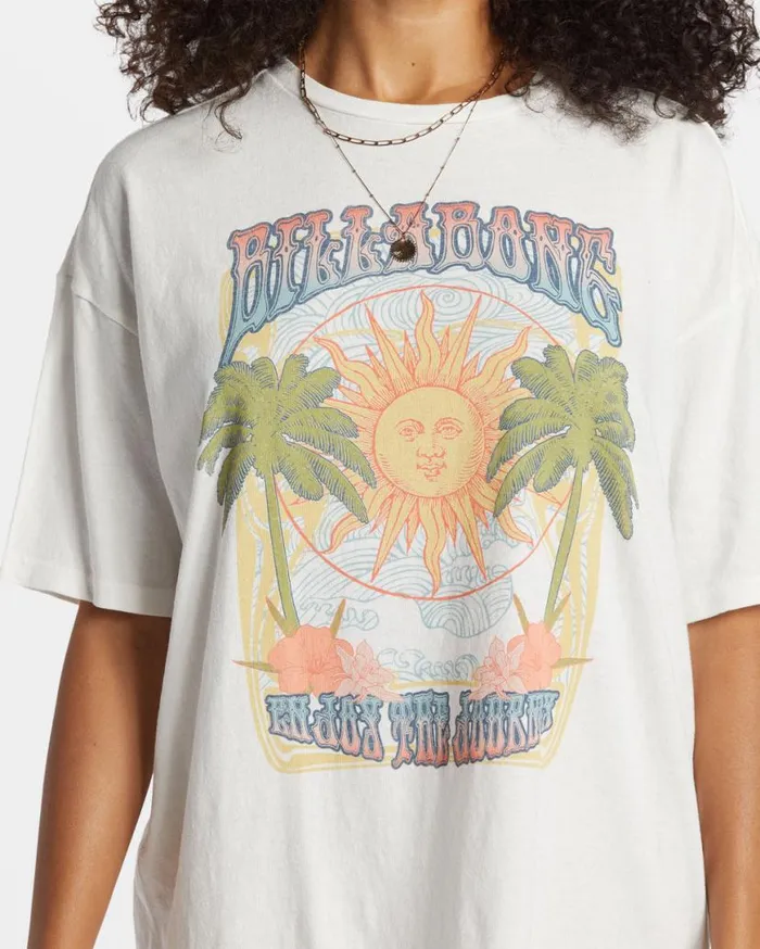 Womens Enjoy The Journey TShirt Salt Crystal Billabong Graphic Tees and Tanks Womens Enjoy The Journey TShirt Salt Crystal Billabong Graphic Tees and Tanks