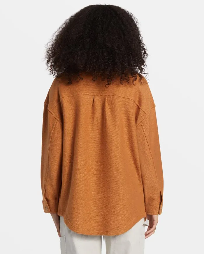 Womens Everytime Oversized Shacket Sandalwood Billabong Tops Womens Everytime Oversized Shacket Sandalwood Billabong Tops