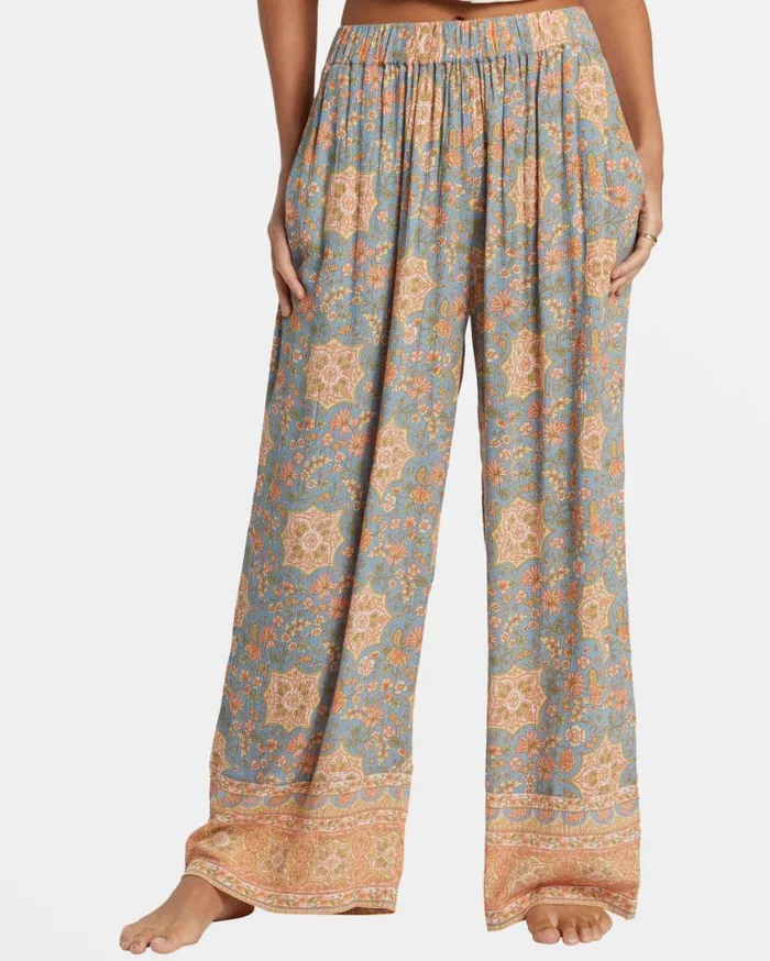 Womens Follow Me 2 Elastic Waist Pants Western Sky Billabong Jeans and Pants Womens Follow Me 2 Elastic Waist Pants Western Sky Billabong Jeans and Pants