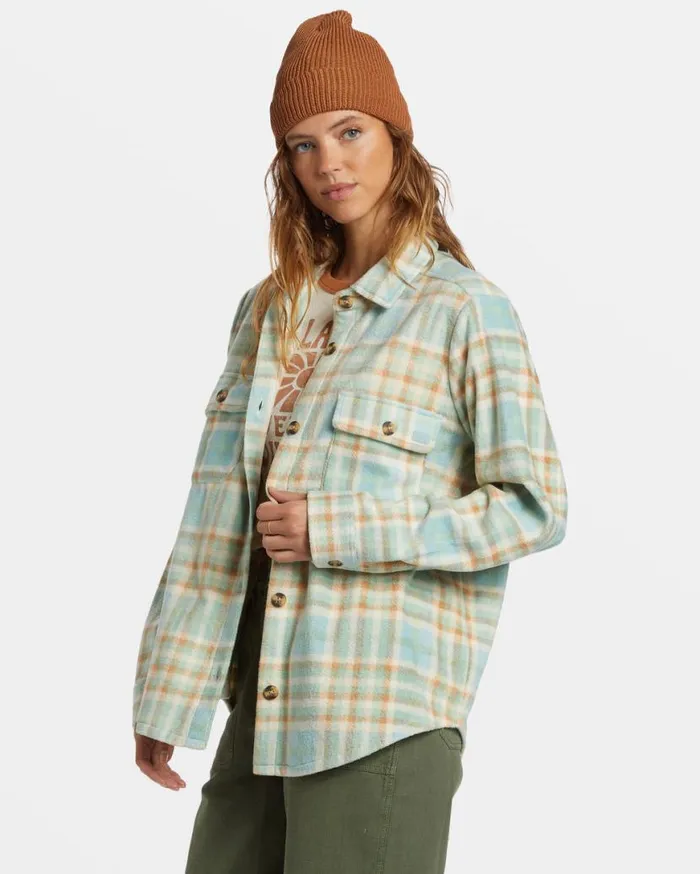 Womens Forge Fleece Shacket Blue Haze Billabong Sweatshirts and Fleece Womens Forge Fleece Shacket Blue Haze Billabong Sweatshirts and Fleece