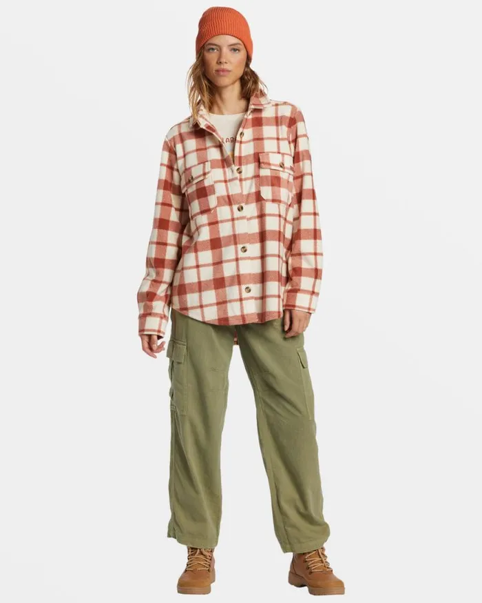 Womens Forge Fleece Shacket Sweet Chocolate Billabong Jackets Womens Forge Fleece Shacket Sweet Chocolate Billabong Jackets