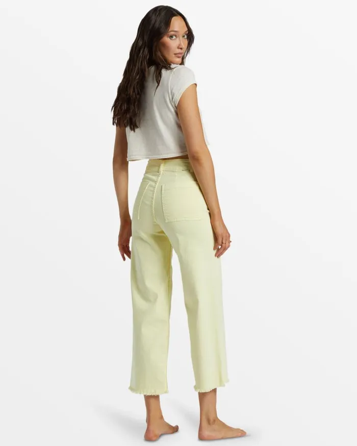 Womens Free Fall HighWaist Pants Mellow Yellow Billabong Jeans and Pants