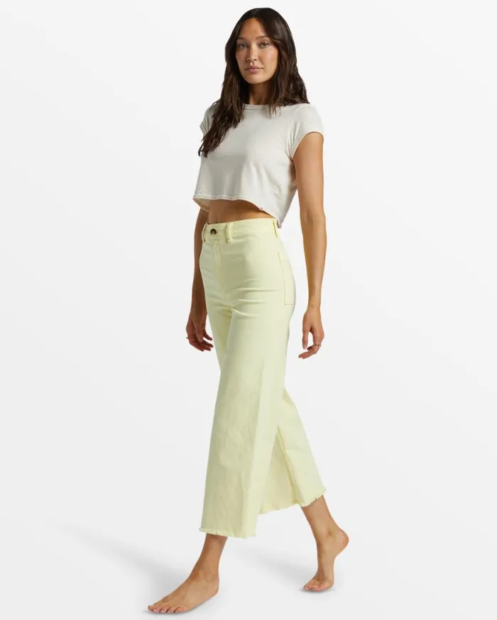 Womens Free Fall HighWaist Pants Mellow Yellow Billabong Jeans and Pants