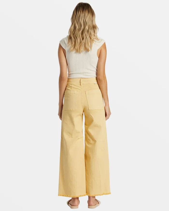 Womens Free Fall HighWaist Pants Pale Yellow Billabong Jeans and Pants Womens Free Fall HighWaist Pants Pale Yellow Billabong Jeans and Pants