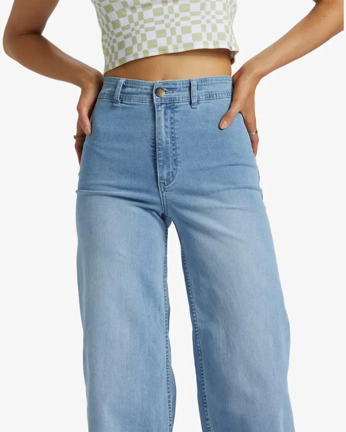 Womens Free Fall Indigo WideLeg Jeans Surf Spray Billabong Jeans and Pants