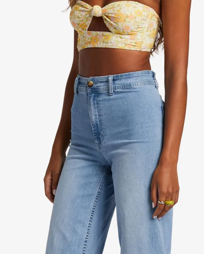 Womens Free Fall Indigo WideLeg Jeans Surf Spray Billabong Jeans and Pants