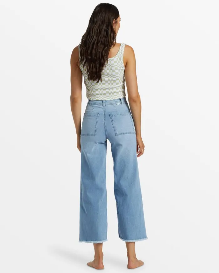Womens Free Fall Indigo WideLeg Jeans Surf Spray Billabong Jeans and Pants