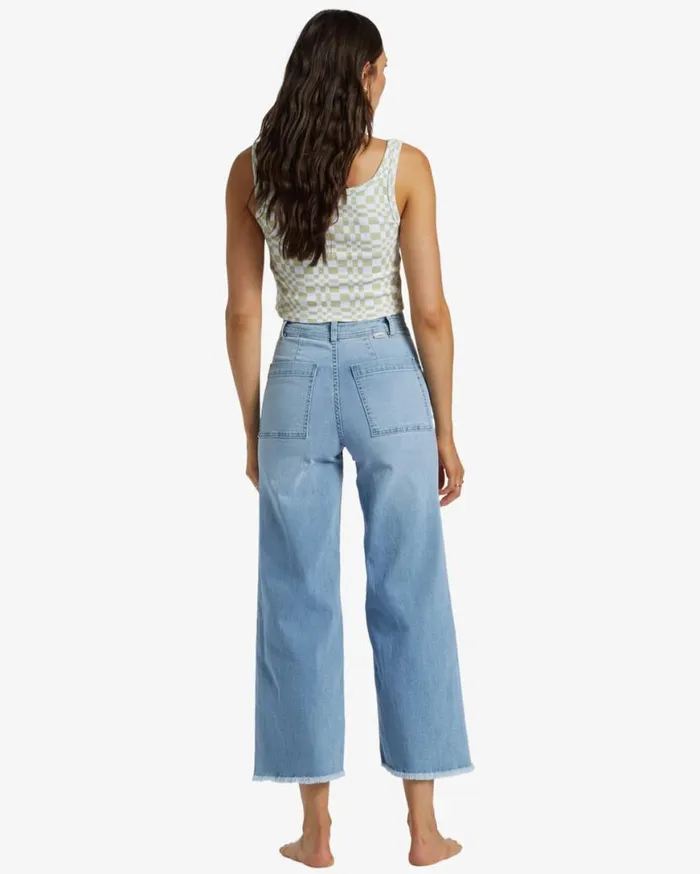 Womens Free Fall Indigo WideLeg Jeans Surf Spray Billabong Jeans and Pants