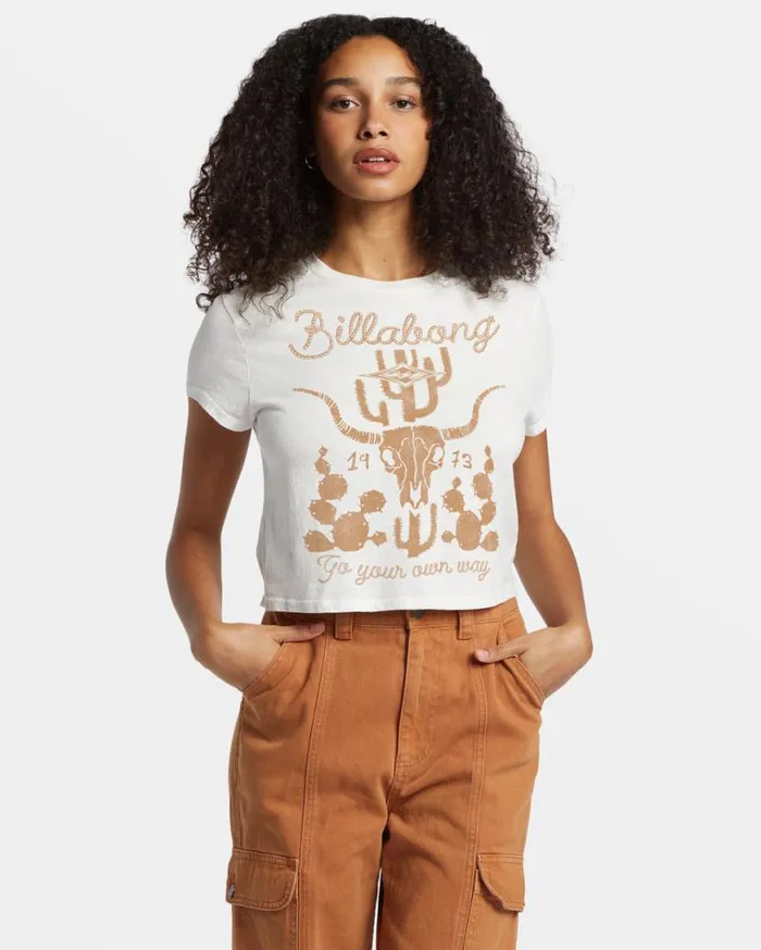 Womens Go Your Own Way TShirt Salt Crystal Billabong Tops