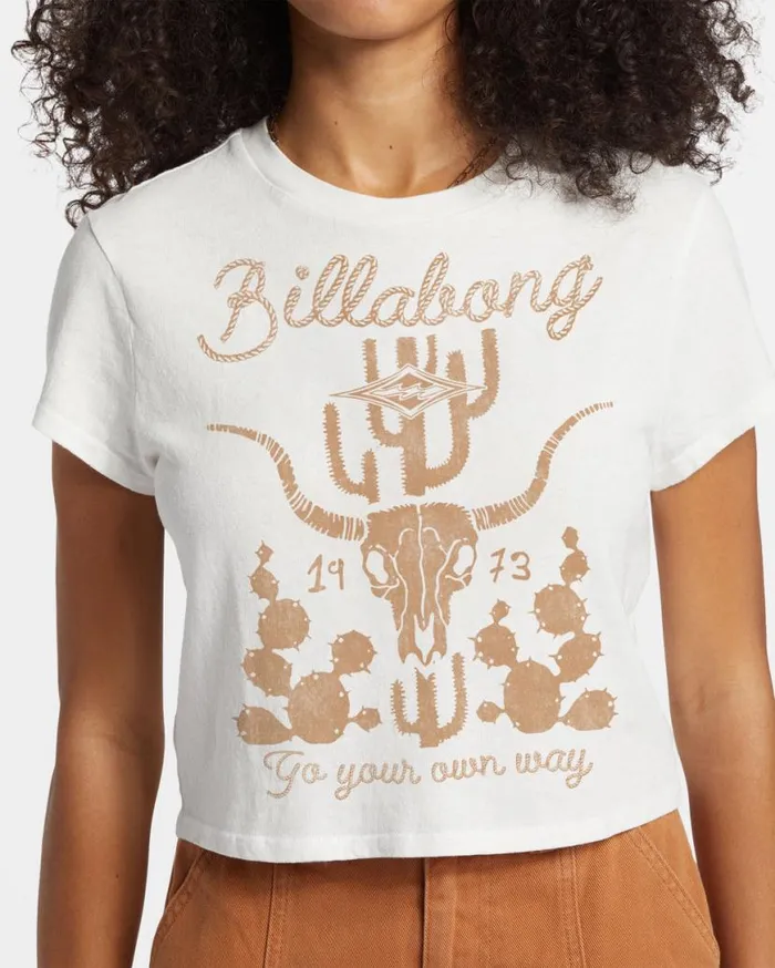 Womens Go Your Own Way TShirt Salt Crystal Billabong Tops Womens Go Your Own Way TShirt Salt Crystal Billabong Tops