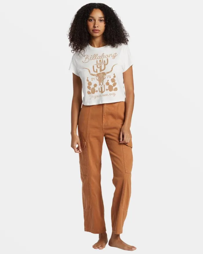 Womens Go Your Own Way TShirt Salt Crystal Billabong Tops Womens Go Your Own Way TShirt Salt Crystal Billabong Tops