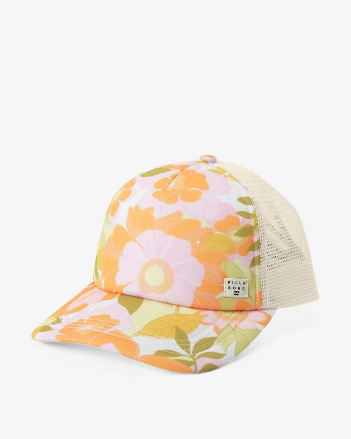 Womens Heritage Mashup Trucker Hat Orange Peel Billabong Hats and Beanies