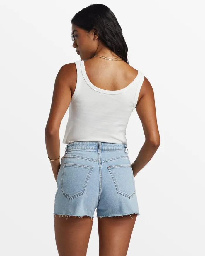 Womens High Tides Short Denim Shorts Soft Indigo Billabong Shorts Womens High Tides Short Denim Shorts Soft Indigo Billabong Shorts