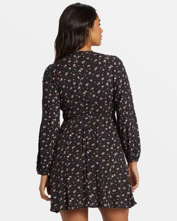 Womens In Ur Dreams LongSleeve Mini Dress Black Sands Billabong Dresses
