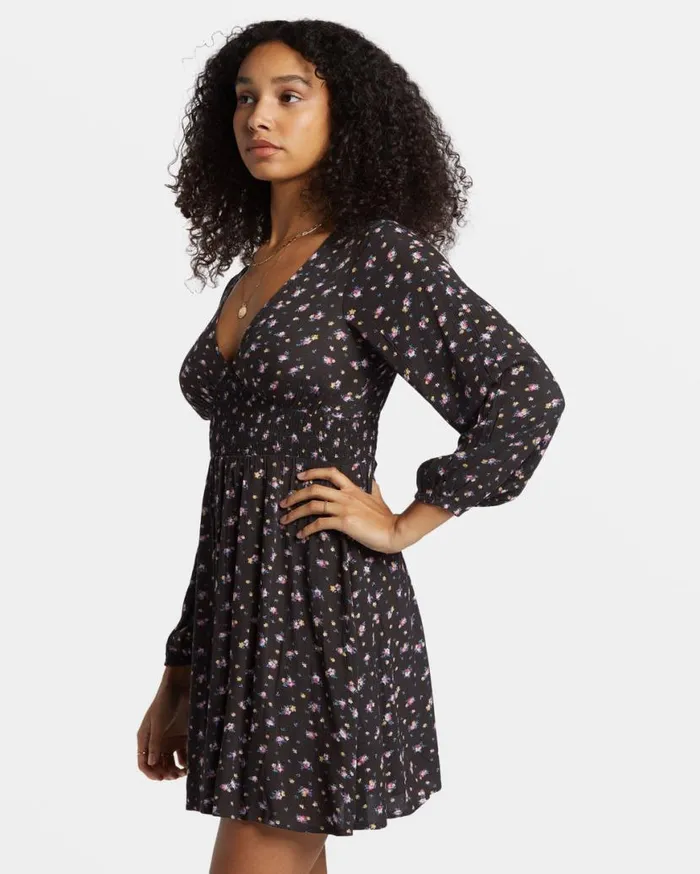 Womens In Ur Dreams LongSleeve Mini Dress Black Sands Billabong Dresses