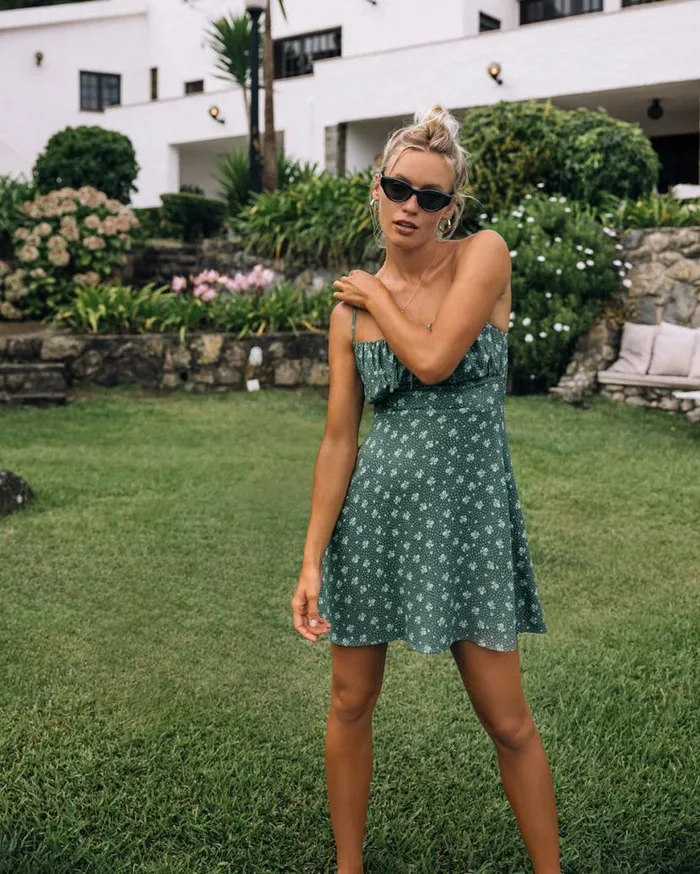 Womens Island Calling Mini Dress Emerald Bay Billabong Dresses