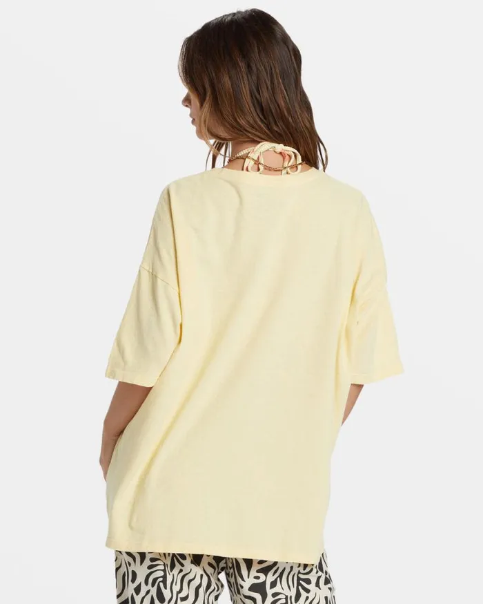 Womens Island Holiday Oversized TShirt Yellow Billabong Graphic Tees and Tanks