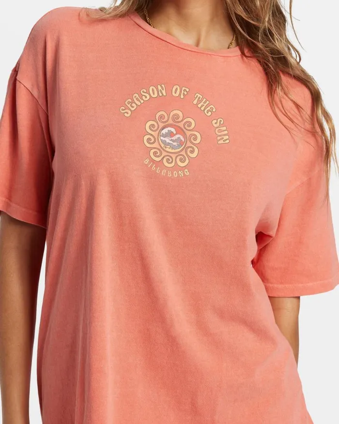 Womens Its The Season TShirt Papaya Billabong Graphic Tees and Tanks Womens Its The Season TShirt Papaya Billabong Graphic Tees and Tanks