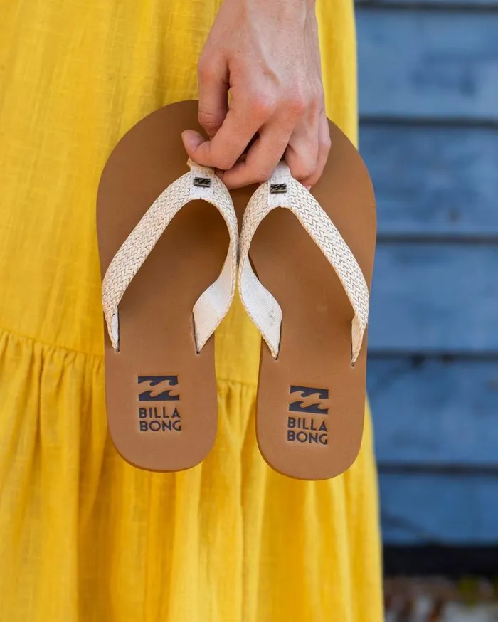 Womens Kai Braided Sandals White Cap Billabong Beach Accessories