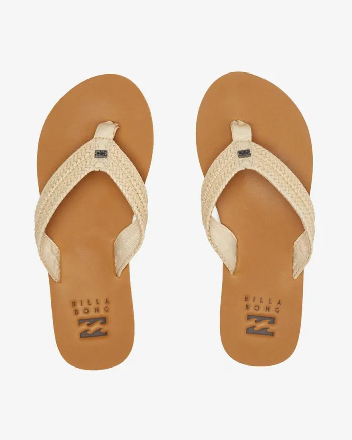 Womens Kai Braided Sandals White Cap Billabong Beach Accessories