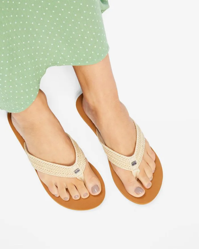 Womens Kai Braided Sandals White Cap Billabong Beach Accessories