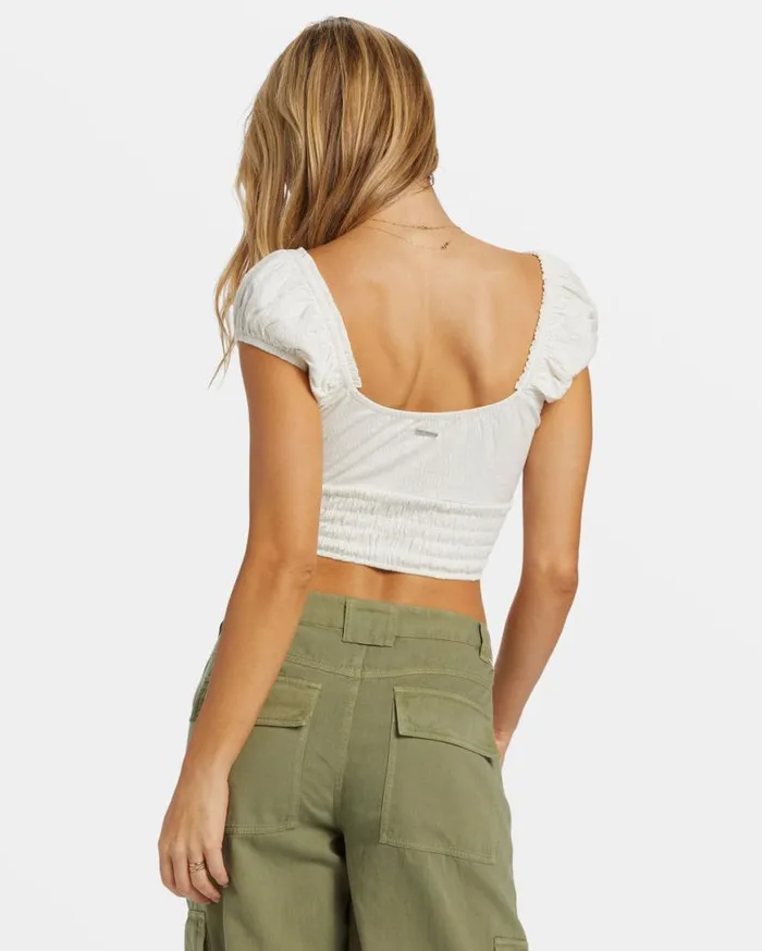 Womens Kallie Crop Top Salt Crystal Billabong Tops